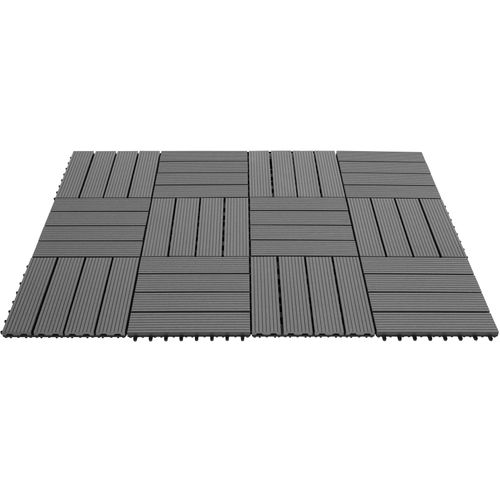 Lot De 22 Dalles Terrasse En Wpc Gris Aspect Bois 31x31x2,2 Cm Clic Stable Antidérapant