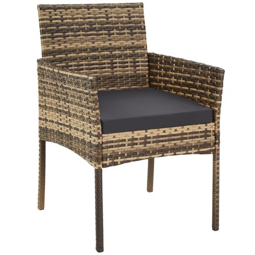 Salon De Jardin En Résine Tressée Marron Naturel  57 X 104 X 79 Cm