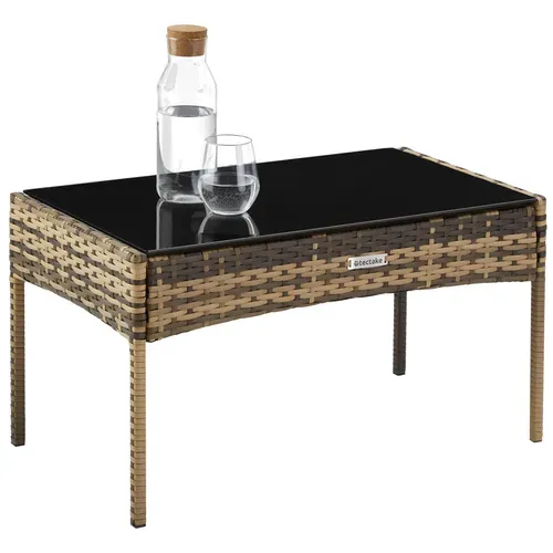 Salon De Jardin En Résine Tressée Marron Naturel  57 X 104 X 79 Cm