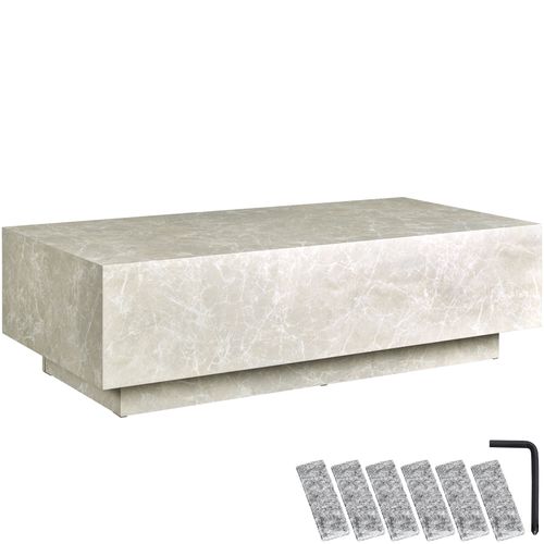 1 Table Basse Lasley En Bois Mdf Aspect Travertin