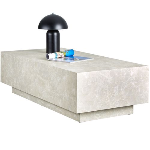 1 Table Basse Lasley En Bois Mdf Aspect Travertin