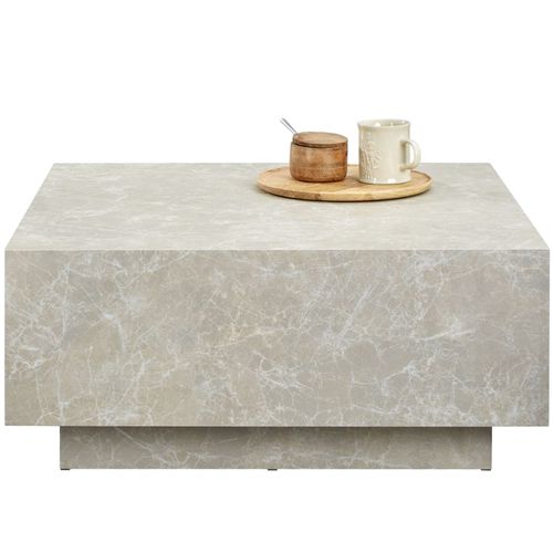 1 Table Basse Lasley En Bois Mdf Aspect Travertin