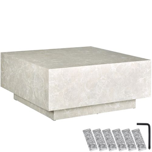 1 Table Basse Lasley En Bois Mdf Aspect Travertin