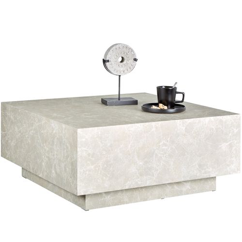 1 Table Basse Lasley En Bois Mdf Aspect Travertin