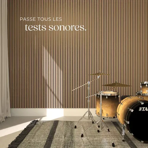 Set De 4 Panneaux Acoustiques Aspect Bois En Chêne 60 X 120 X 2,1 Cm