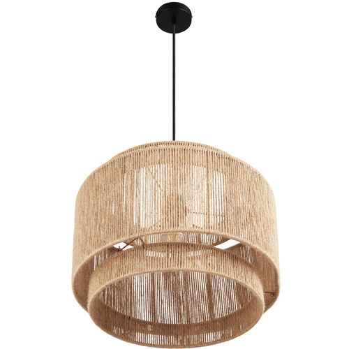 Suspension En Jute Style Bohème Lignea Lux En Jute, Acier Marron Naturel