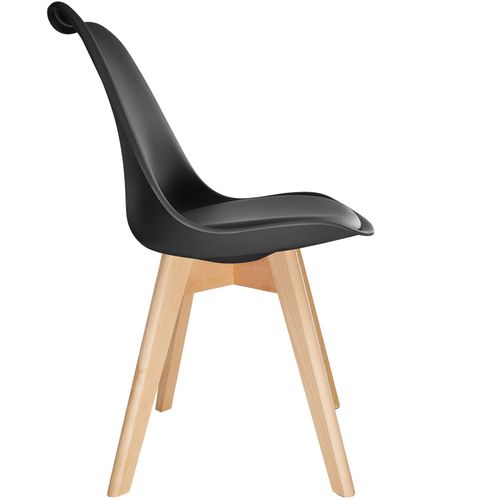 Lot De 4 Ensemble De Chaises De Salle À Manger Frédérique En Polypropylène Noir