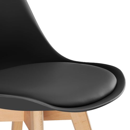 Lot De 4 Ensemble De Chaises De Salle À Manger Frédérique En Polypropylène Noir