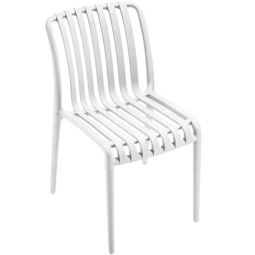 Lot 6 Chaises De Jardin Résistantes Intempéries Empilables Crème