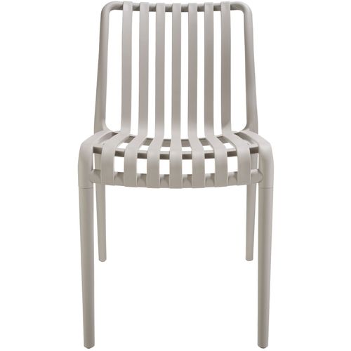 Lot 6 Chaises De Jardin Résistantes Intempéries Empilables Taupe