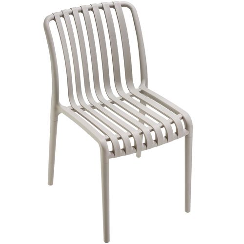 Lot 6 Chaises De Jardin Résistantes Intempéries Empilables Taupe