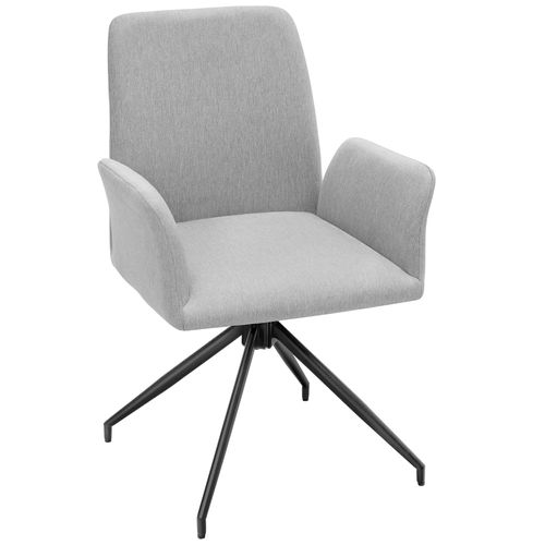 Lot De 6 Chaise De Bureau Pivotante Daya En Polyester, Acier Gris Clair