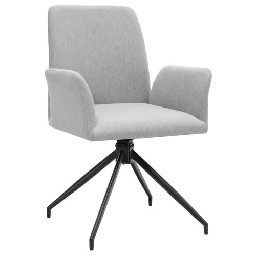 Lot De 6 Chaise De Bureau Pivotante Daya En Polyester, Acier Gris Clair