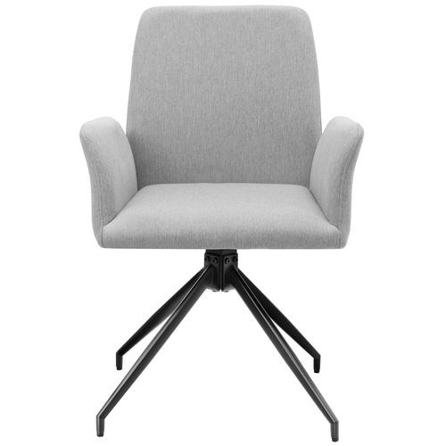 Lot De 6 Chaise De Bureau Pivotante Daya En Polyester, Acier Gris Clair