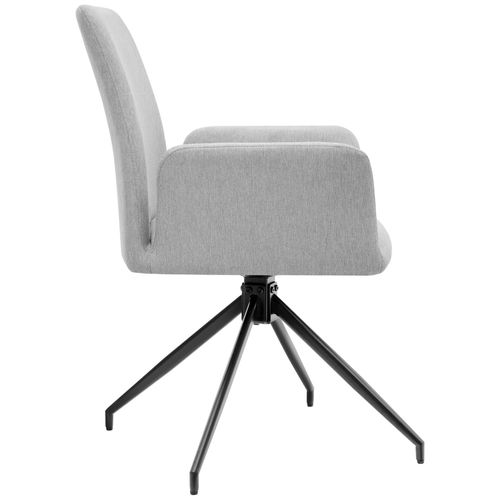 Lot De 6 Chaise De Bureau Pivotante Daya En Polyester, Acier Gris Clair