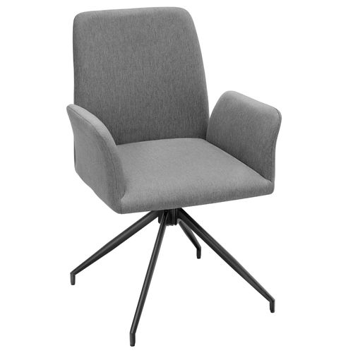 Lot 6 Fauteuils Pivotants 360° Rembourrés Tissu Robuste Anthracite