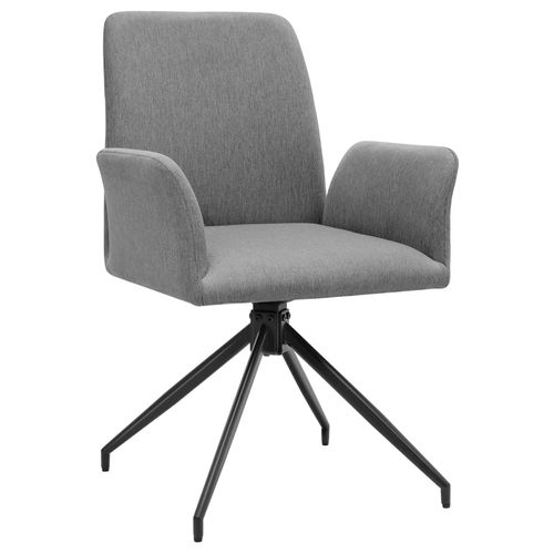 Lot 6 Fauteuils Pivotants 360° Rembourrés Tissu Robuste Anthracite