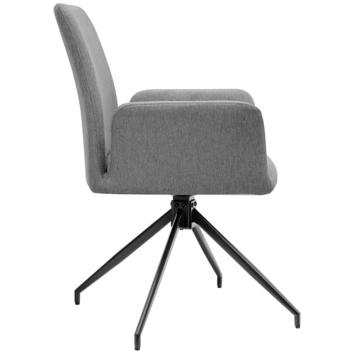 Lot 6 Fauteuils Pivotants 360° Rembourrés Tissu Robuste Anthracite