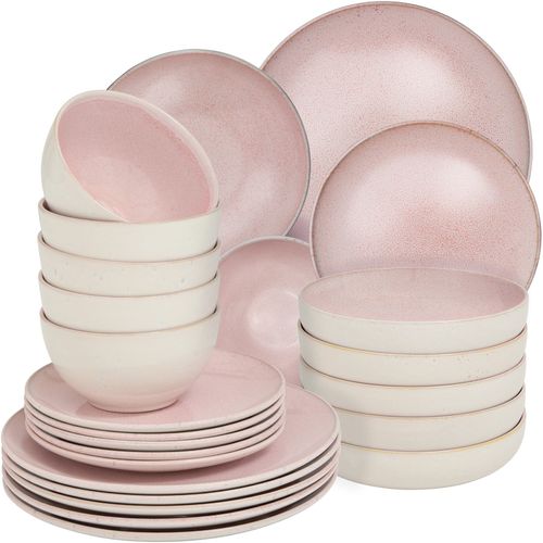 Service De Table Mare En Grès Rose
