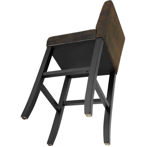 Lot De 6 Tabourets De Bar Bois Simili Avec Dossier Marron Foncé