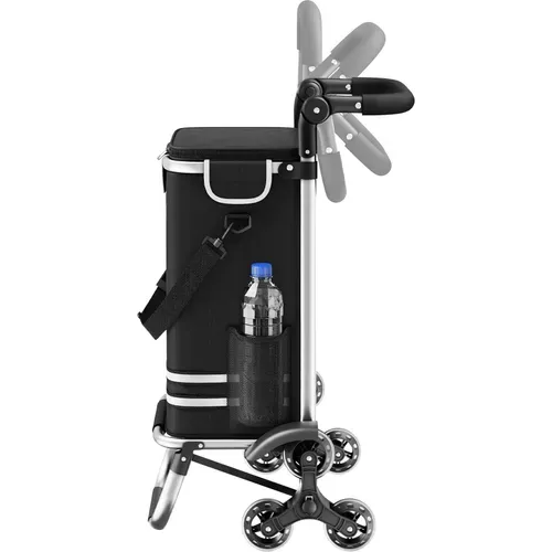 Chariot de Courses 3 en 1 Pliable avec Sac Isotherme et Roues Tout-Terrain