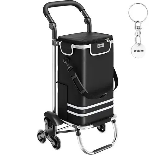 Chariot de Courses 3 en 1 Pliable avec Sac Isotherme et Roues Tout-Terrain