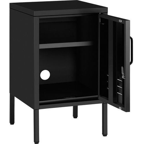 Table De Chevet Métal Noir Porte Verrouillable 2 Compartiments époxy 35x42,5x60,5cm