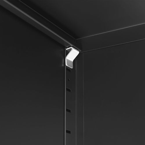 Table De Chevet Métal Noir Porte Verrouillable 2 Compartiments époxy 35x42,5x60,5cm