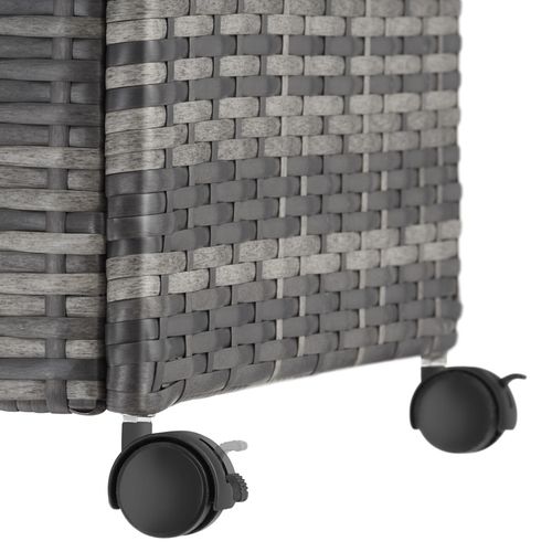 Coffre De Rangement Extérieur 253 Litres En Aluminium Polyrotin Gris 2 Roulettes Frein 116x54x64cm