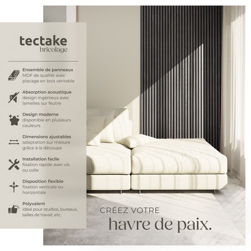 Lot De 4 Panneaux Acoustiques 60 X 120 X 2,1cm Chêne Noir