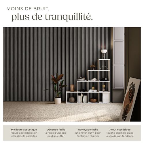 Lot De 4 Panneaux Acoustiques 60 X 120 X 2,1cm Chêne Noir