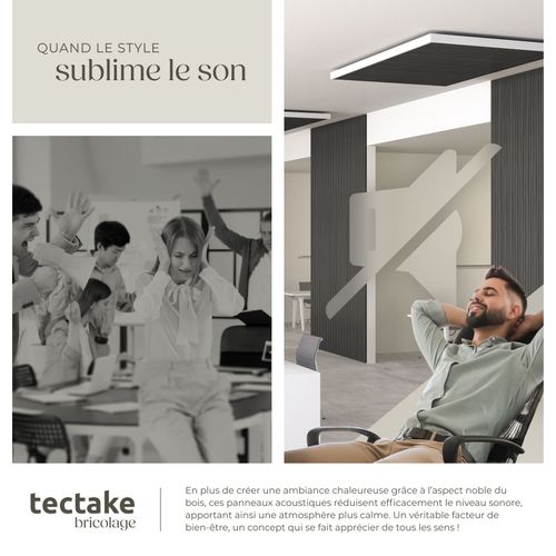 Lot De 4 Panneaux Acoustiques 60 X 120 X 2,1cm Chêne Noir