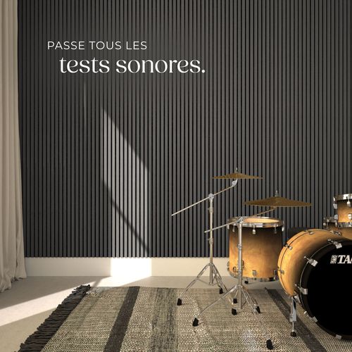 Lot De 4 Panneaux Acoustiques 60 X 120 X 2,1cm Chêne Noir