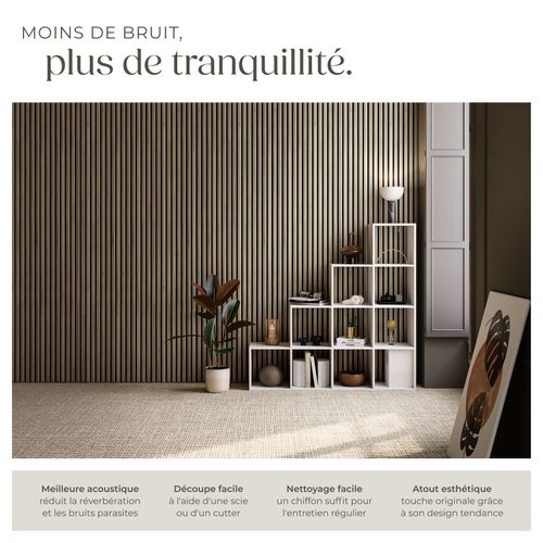 Panneaux Acoustiques Sonic Wall Ii Aspect Bois Chêne Foncé Mdf 110x50cm Lot De 2