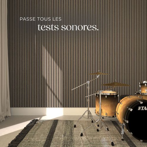 Panneaux Acoustiques Sonic Wall Ii Aspect Bois Chêne Foncé Mdf 110x50cm Lot De 2