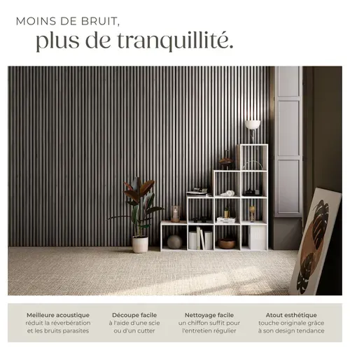 Panneaux Acoustiques Sonic Wall Ii Aspect Bois 110x50cm Mdf Chêne Gris Clair