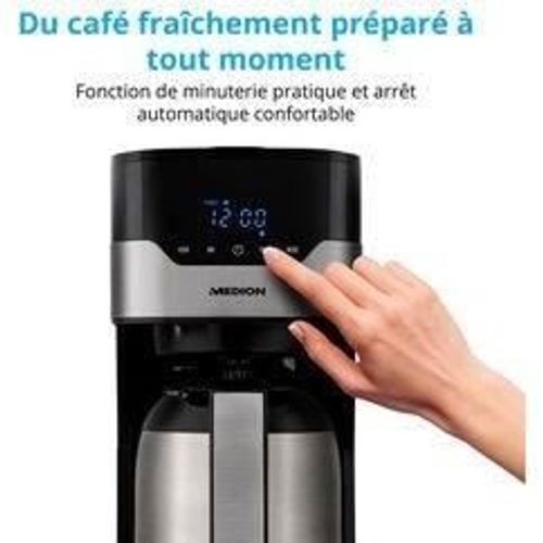 Cafetière Filtre Programmable Avec Carafe - Md 18458 - Isotherme - 900 W - 1,2 L