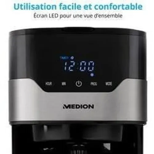 Cafetière Filtre Programmable Avec Carafe - Md 18458 - Isotherme - 900 W - 1,2 L