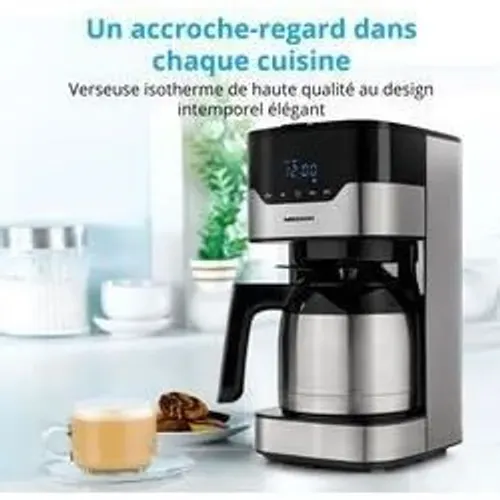 Cafetière Filtre Programmable Avec Carafe - Md 18458 - Isotherme - 900 W - 1,2 L