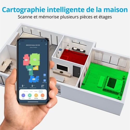 X50 Sw - Robot Aspirate0ur Laveur Avec Station De Vidange - Navigation Laser