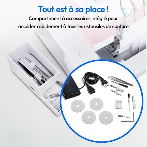 Surjeteuse - So 90 - 91w - Type D'aiguille 11, 14, 16 - 1200 Tr/min - LED - Rose