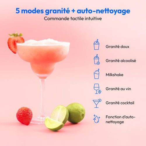 Md12090 — Machine à Slush Et Sorbet 2,6 L, 5 Programmes, Gris