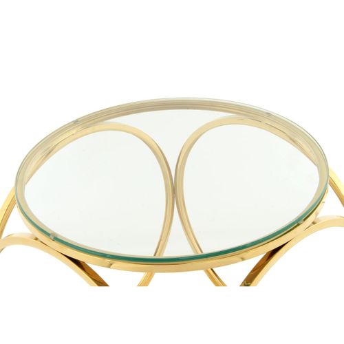 Table D'appoint Design "whitney" 52cm Transparent et Or