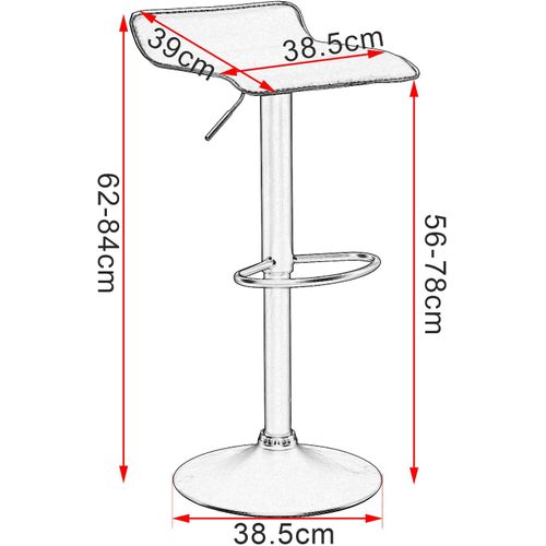Lot De 2 Tabourets De Bar Réglable En Hauteur Chaise De Bar-Rotatif à 360 Dégrées-Noir