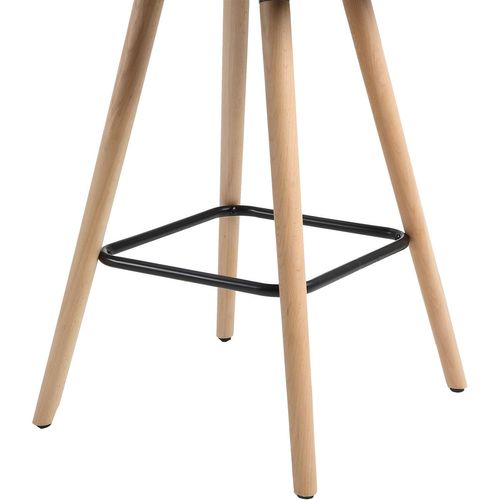 Lot De 2 Tabourets De Bar Avec Repose-Pieds-Chaise De Bar Design En Bois Massif Et Lin-Gris Foncé
