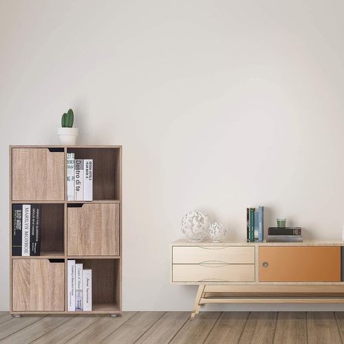 Bibliothèque Armoire. Etagère De Rangement En Mdf. Meuble De Rangement. 60x30x91 Cm. Chêne Clair