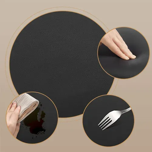 Tabouret De Bar Réglable En Hauteur Tabouret De Cuisine En Similicuir Capacité De Charge 150 Kg-Noir