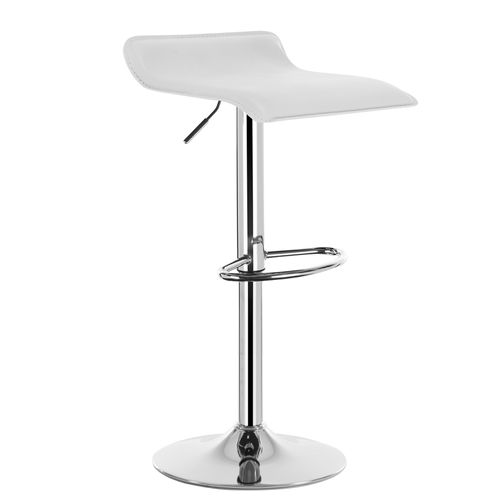 Tabouret De Bar En Similicuir-Tabouret De Bar Pivotant-Hauteur Réglable-Blanc