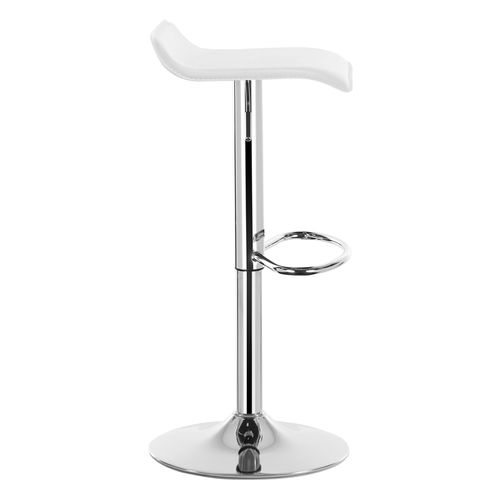 Tabouret De Bar En Similicuir-Tabouret De Bar Pivotant-Hauteur Réglable-Blanc