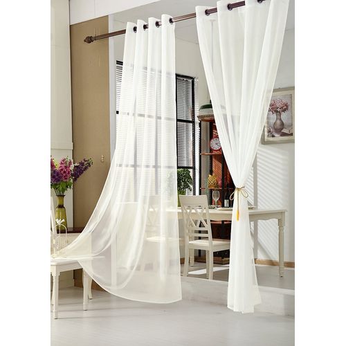 1 Pièce Rideau Voilage Transparent à Oeillets. Décoration Pour Fenêtre. 140x225 Cm. Crème. Vh5513cm